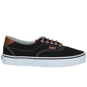 NWT Vans Classic Era 59 Sneakers in Black C & L Acid Denim Brown Leather Trim​